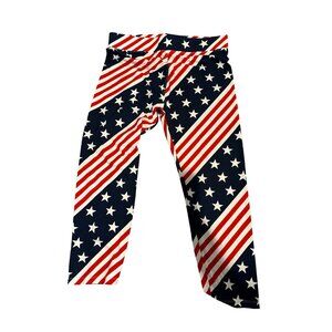 🇺🇸 Runway Ready Couture Red, White & Blue Leggings – Size L 🇺🇸 (270)